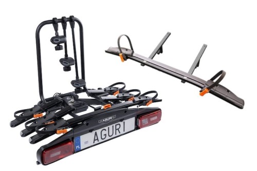 platforma rowerowa aguri active bike pro czarna na 3 rowery + adapter na 4ty rower